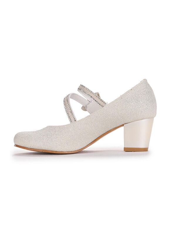 Aisha Kum Simli Günlük Kız Çocuk 4 Cm Topuklu Abiye Ayakkabı - Görsel 6