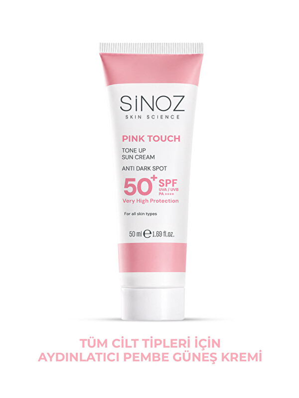 Sinoz Pink Touch Spf50+ Cilt Aydınlatıcı Pembe Yüz Güneş Kremi 50ml-tüm Ciltler Için-PA++++