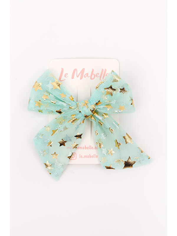 Le Mabelle Mint Yıldız Baskılı Tül Kız Çocuk Klips Toka