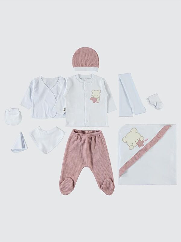 Civil Baby Unisex Bebek 10'lu Zıbın Seti - Pudra 0-1 Ay