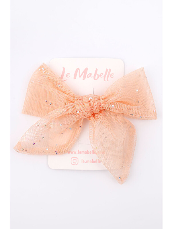 Le Mabelle Somon Simli Tül Fiyonk Kız Çocuk Klips Toka