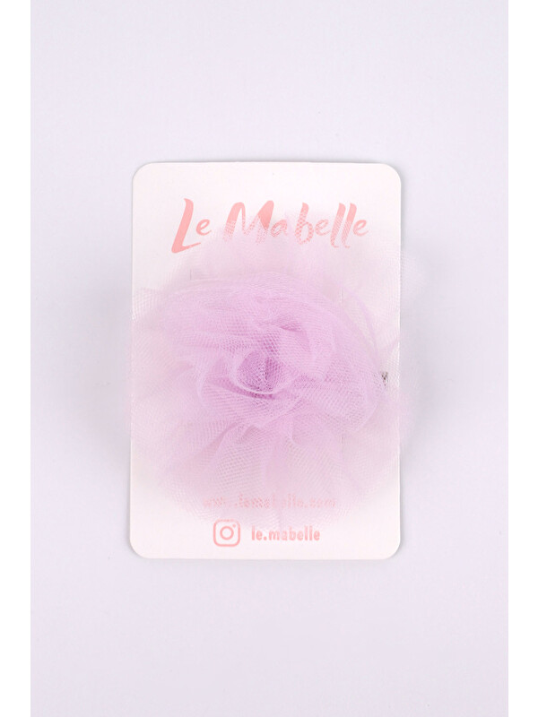 Le Mabelle Lila Tül Çiçek Kız Çocuk Klips Toka