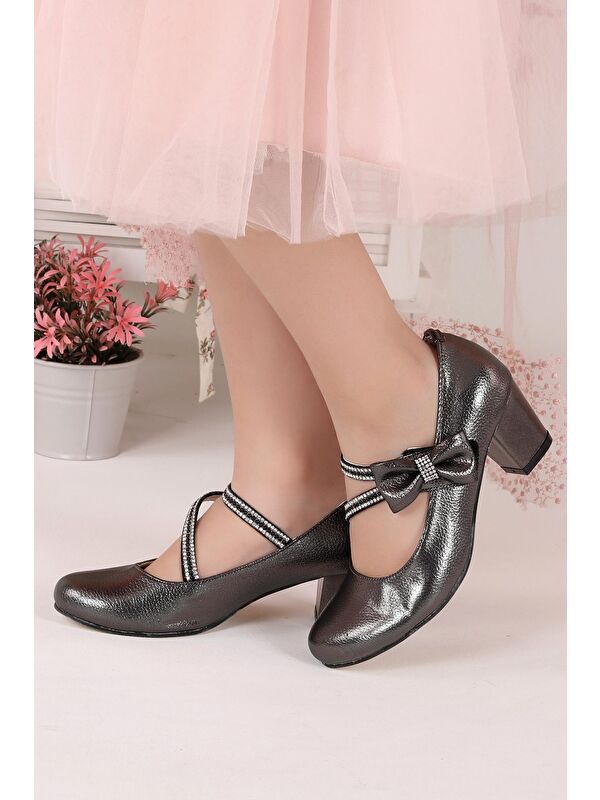 Aisha Vakko Günlük Kız Çocuk 4 Cm Topuklu Abiye Ayakkabı - Görsel 4