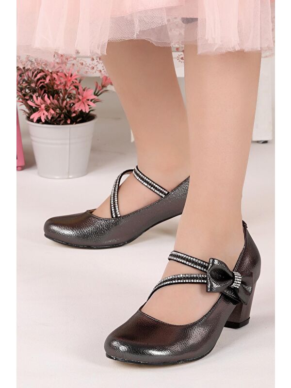 Aisha Vakko Günlük Kız Çocuk 4 Cm Topuklu Abiye Ayakkabı - Görsel 5