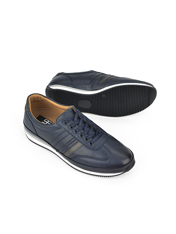 Erkek Hakiki Deri Sneaker 1511002Z060 Lacivert - Görsel 7