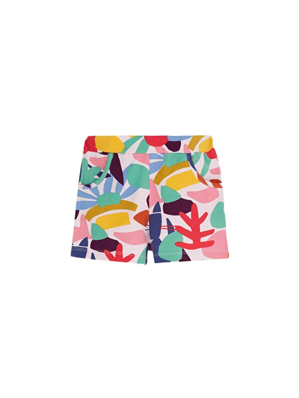 Lovetti Kız Çocuk Cutouts Foliage Desen Cepli Şort
