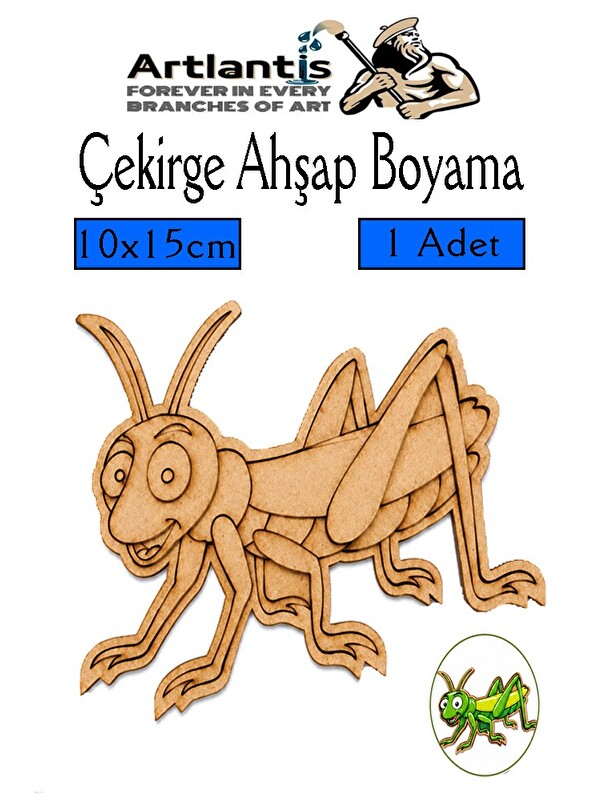 Artlantis Ahşap Boyama Böcekler 1 Adet 10x15cm Boyama Böcek Figürleri Etkinlik Çocuk Gelişim Motor Beceri