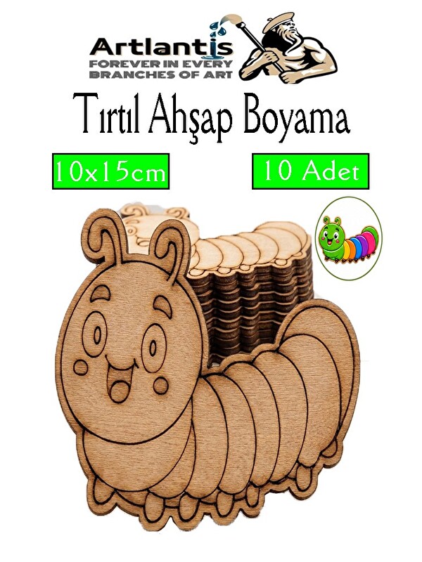Artlantis Ahşap Boyama Böcekler 1 Adet 10x15cm Boyama Böcek Figürleri Etkinlik Çocuk Gelişim Motor Beceri
