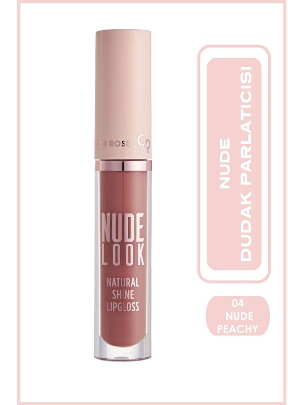GOLDEN ROSE Nude Look Natural Shine Lipgloss 04 Peachy Nude Dudak Parlatıcısı 4,5 ml