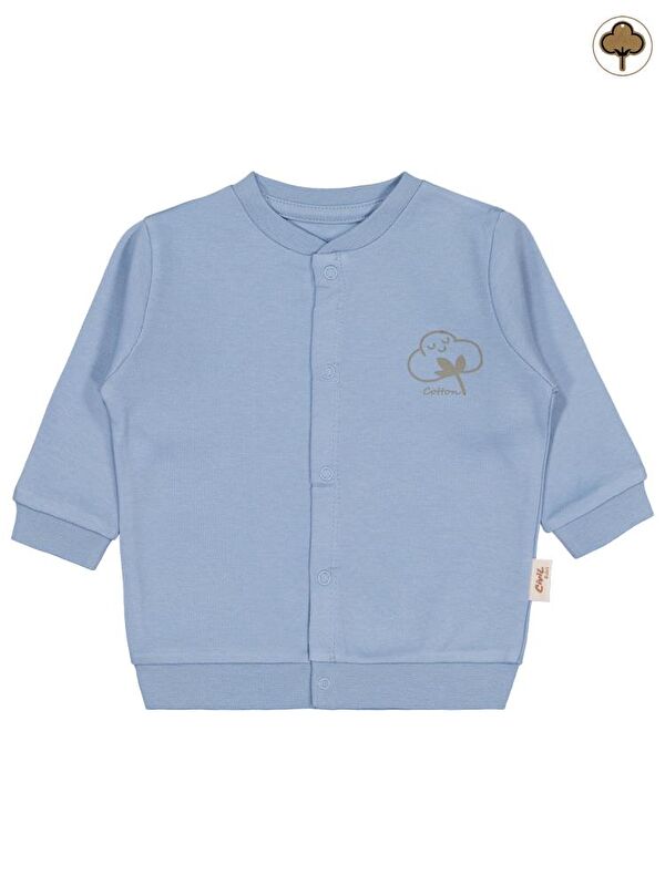 Civil Baby Organik Pamuklu 1-12 Ay Bebe Hırka - Mavi 6-9 Ay