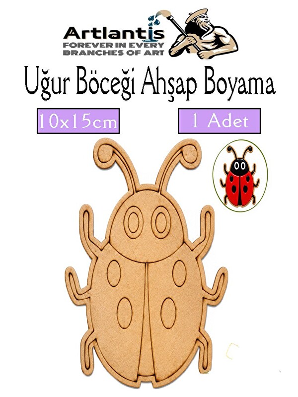 Artlantis Ahşap Boyama Böcekler 1 Adet 10x15cm Boyama Böcek Figürleri Etkinlik Çocuk Gelişim Motor Beceri