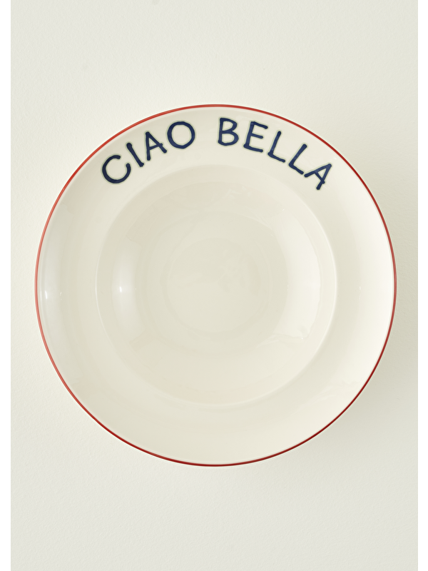 Bella Maison Line Porselen Makarna Tabağı Kırmızı (28 cm)