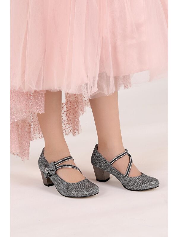 Aisha Çupra Günlük Kız Çocuk 4 Cm Topuklu Abiye Ayakkabı - Görsel 3