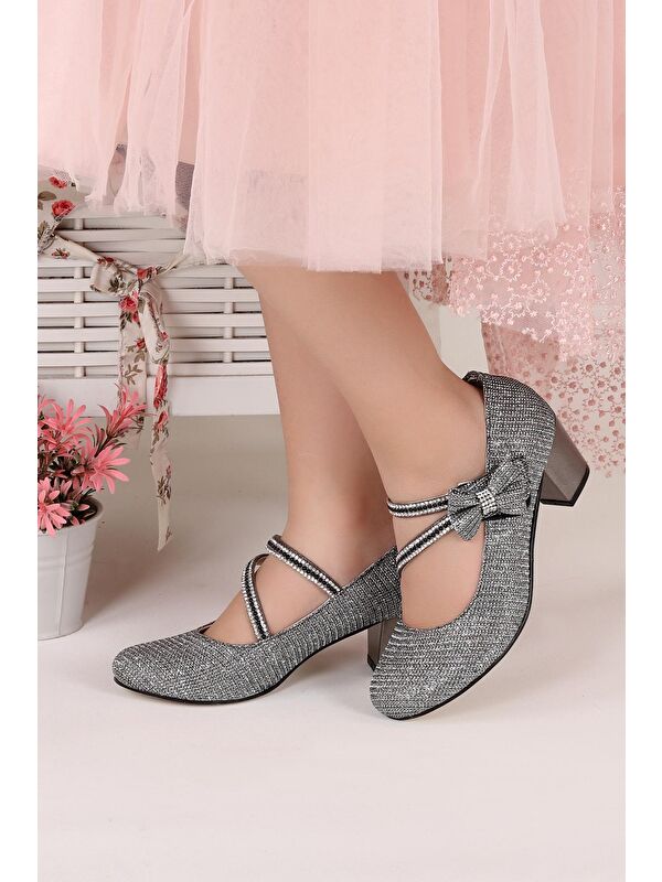 Aisha Çupra Günlük Kız Çocuk 4 Cm Topuklu Abiye Ayakkabı - Görsel 4