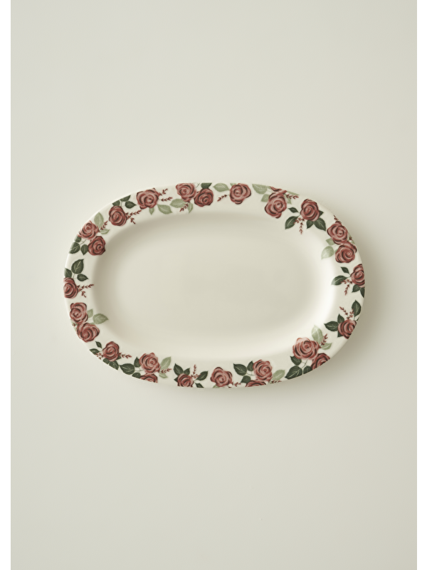 Bella Maison Rose Porselen Bordürlü Sunum Tabağı (25 cm)
