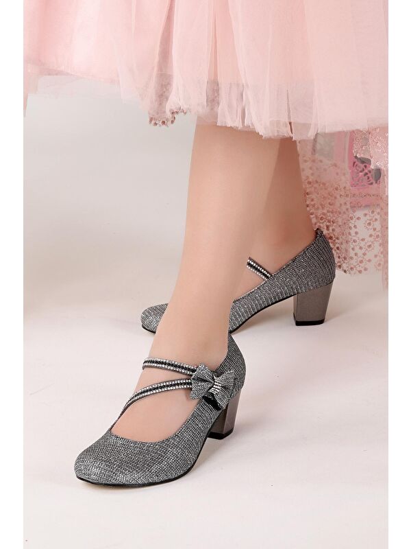 Aisha Çupra Günlük Kız Çocuk 4 Cm Topuklu Abiye Ayakkabı - Görsel 5