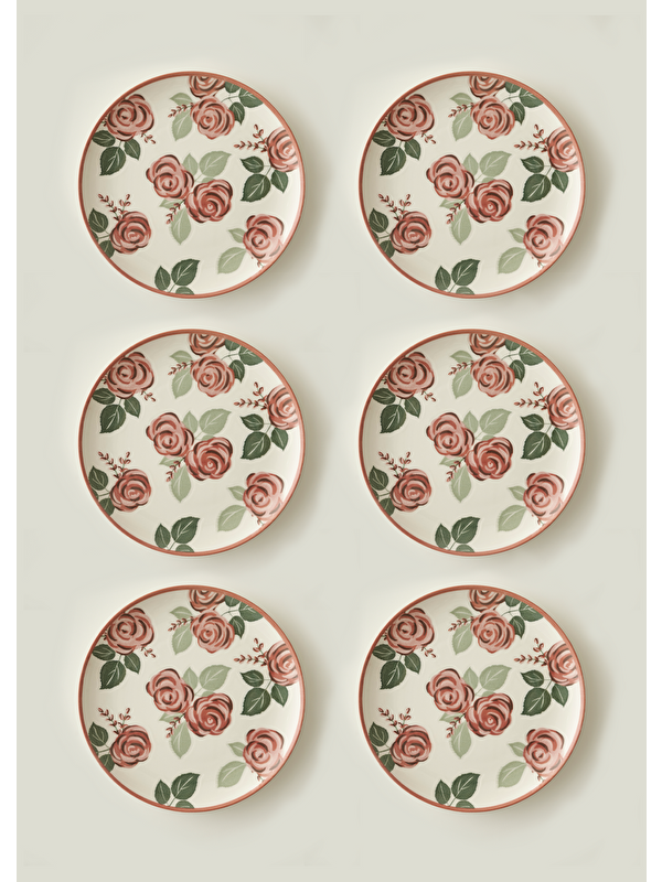 Bella Maison Rose Porselen 6'lı Servis Tabağı (26 cm)