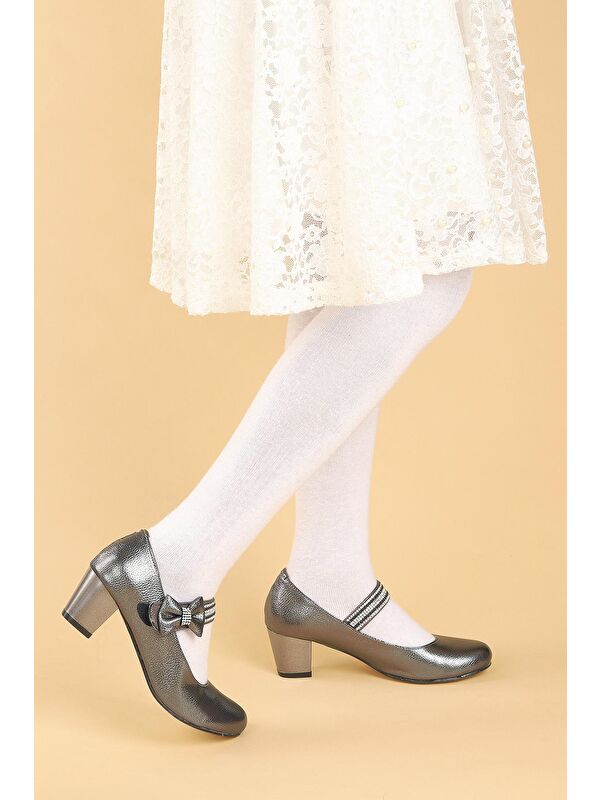 Cameli Vakko Günlük Kız Çocuk 4 Cm Topuklu Abiye Ayakkabı - Görsel 4