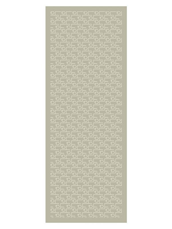 QEF İpek Jakar Monogram Şal Kum Beji