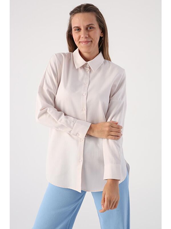 ALLDAY Açık Pembe Oversize Basic Gömlek