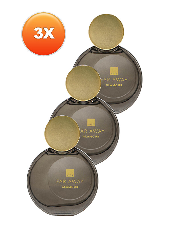 AVON Far Away Glamour Kadın Parfüm Edp 50 Ml. Üçlü Set