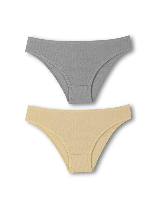 Hnx Pamuklu Fitilli Dokulu Slip Kadın Külot 2'li