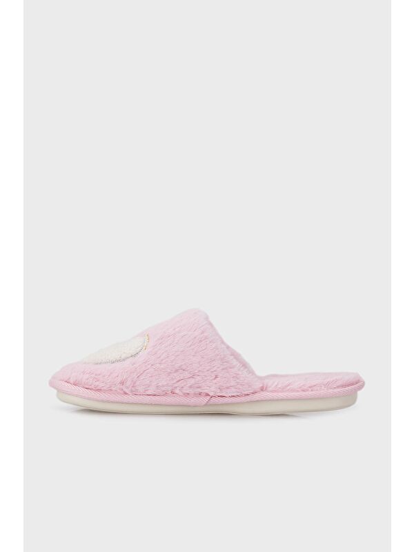 Yumuşak Dokulu Tüylü Kalp Terlik 5958002 - Görsel 4