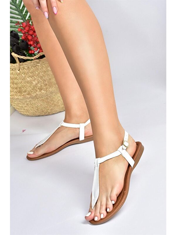 Beyaz Kadın Sandalet B548393509 - Görsel 2