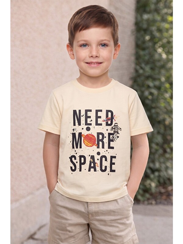 Fullamoda Need More Space Baskılı Erkek Çocuk Tişört