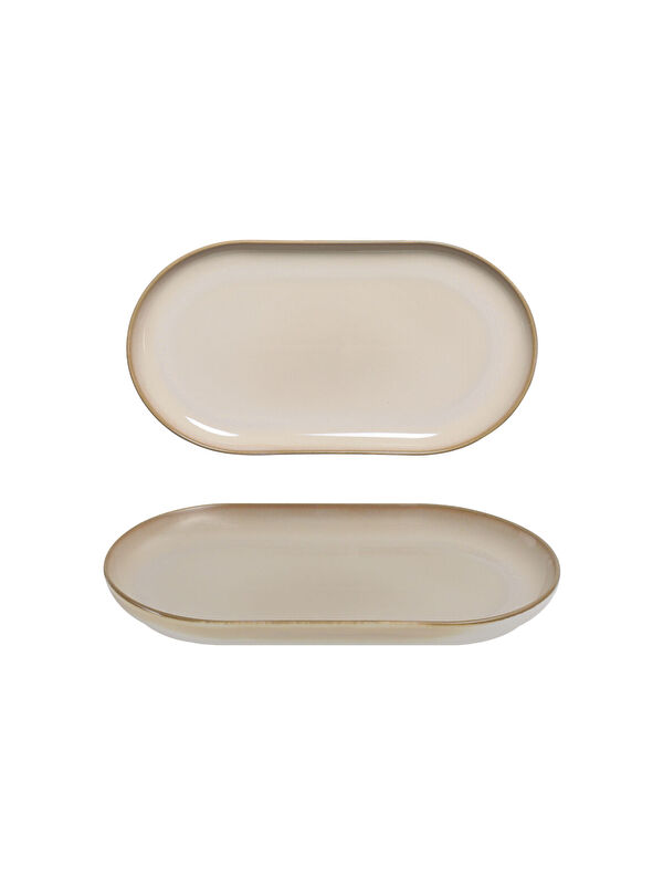 GÜRAL PORSELEN Bilbao 2 Adet 20x11 Cm Kayık Tabak Agate 969