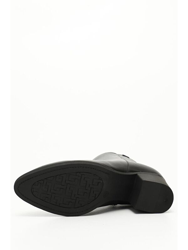 SİYAH Hakiki Deri Topuklu Fermuarlı Kadın Günlük Bot 51447 - Görsel 5