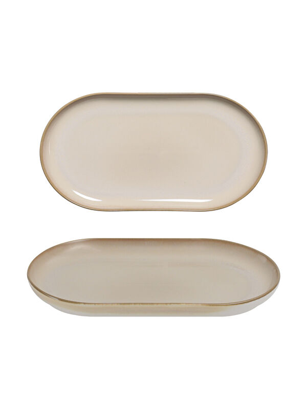 GÜRAL PORSELEN Bilbao 2 Adet 25x15 Cm Kayık Tabak Agate 969
