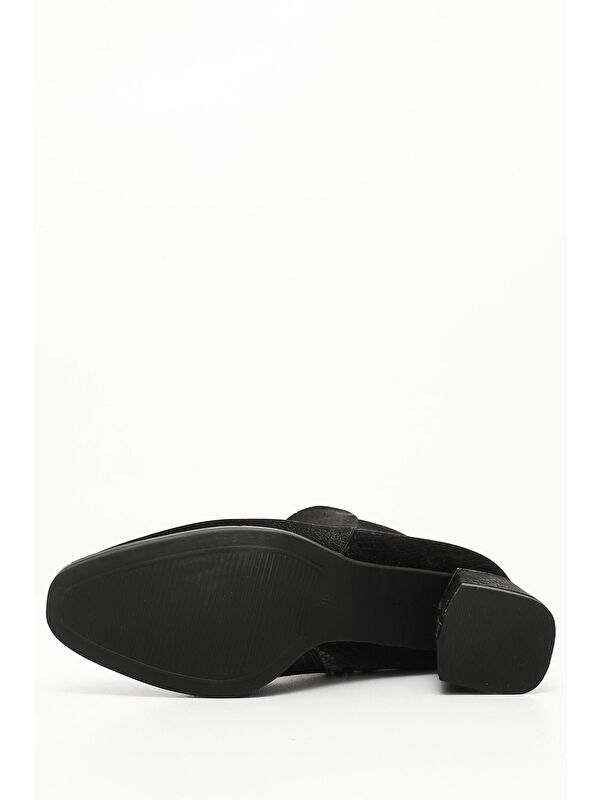 SİYAH Kalın Topuklu Fermuarlı Kadın Günlük Bot 35045 - Görsel 5