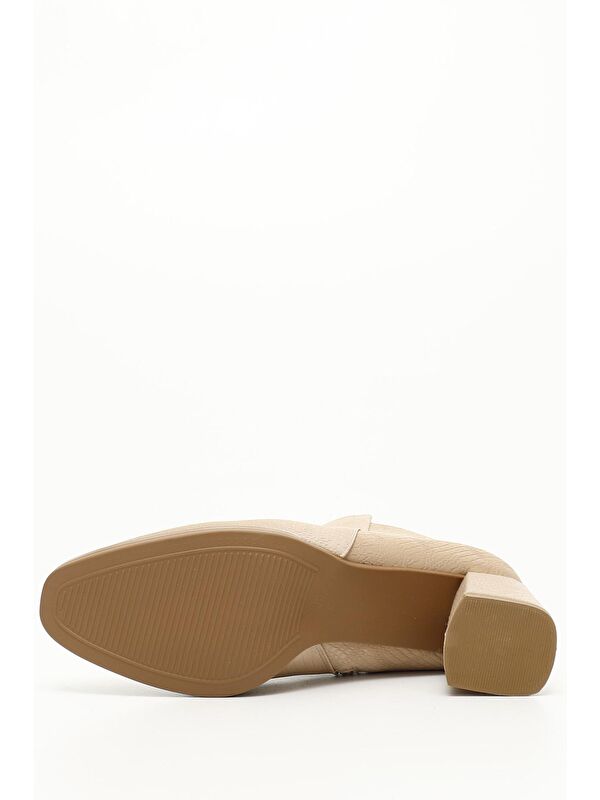 BEJ Kalın Topuklu Fermuarlı Kadın Günlük Bot 35045 - Görsel 6