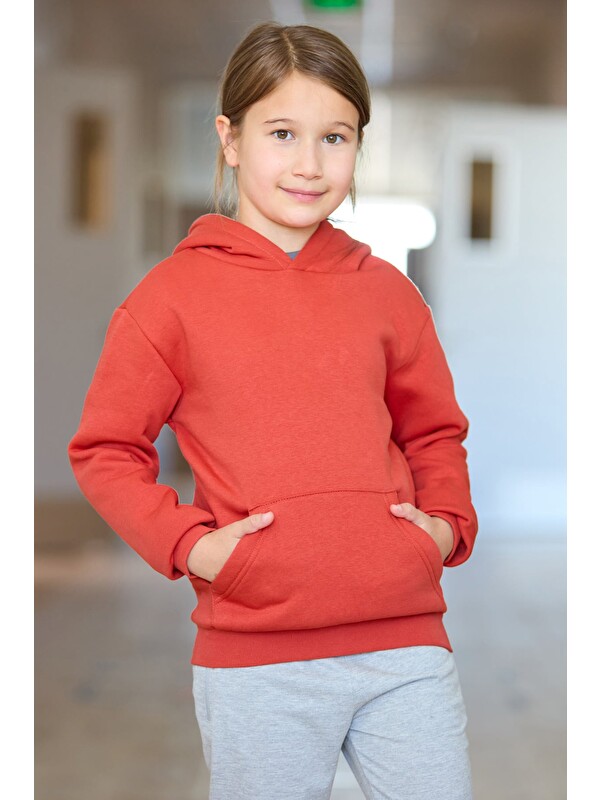 Fullamoda 3 İplik Kanguru Cepli Kapüşonlu Erkek Çocuk Sweatshirt