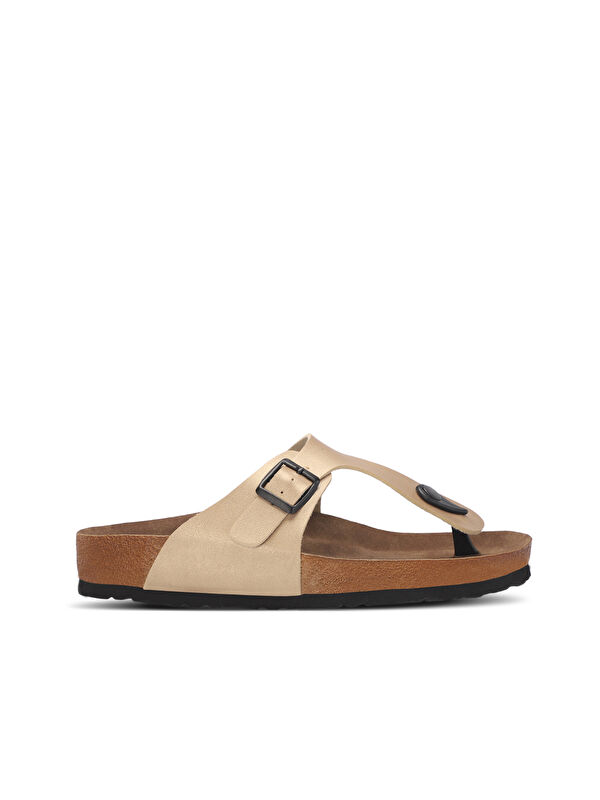 LUKE Kadın Parmak Arası Altın Terlik - Görsel 2