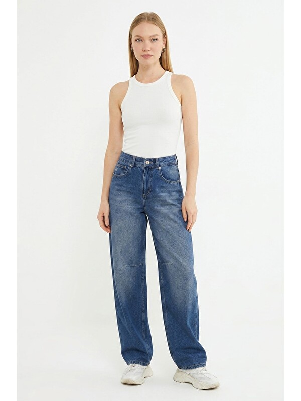 Fullamoda Yüksek Bel Baggy Jean