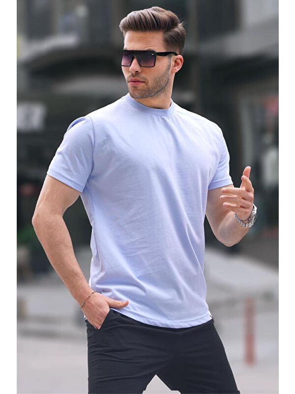 Madmext Mavi Regular Fit Basic Erkek Tişört 6131