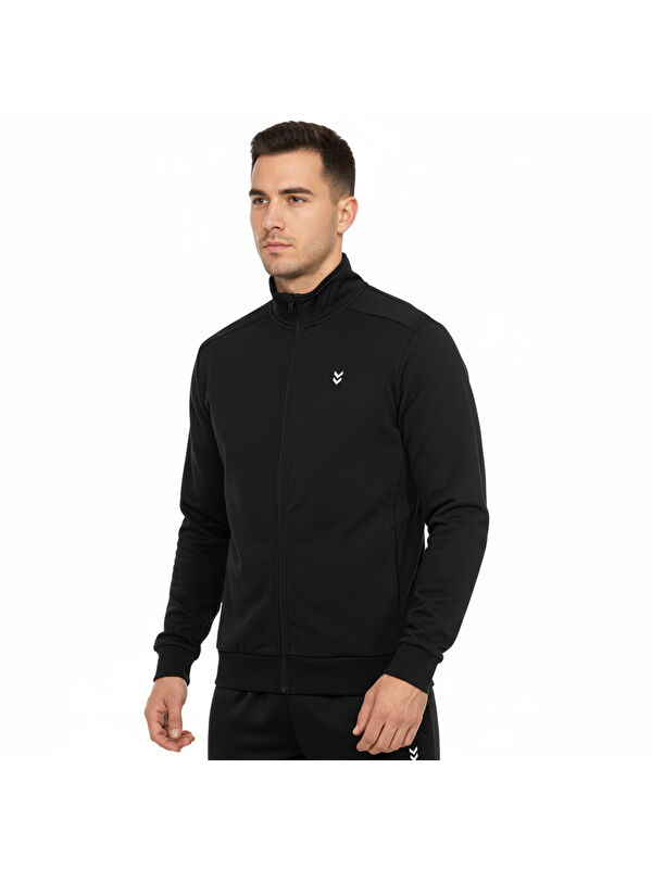 Hummel Pulse Siyah Dik Yaka Erkek Fermuarlı Sweatshirt Hırka