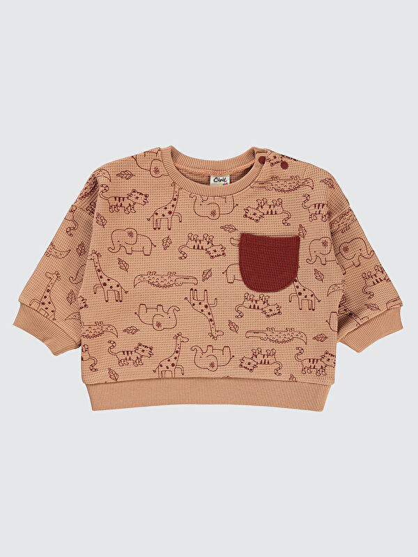 Civil Baby Erkek Bebek Sweatshirt 6-18 Ay Sütlükahve