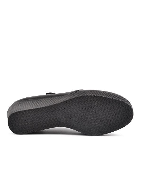 385 Siyah Kadın Hakiki Deri Ayakkabı - Görsel 6