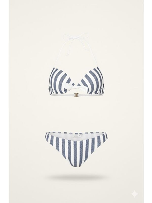 C&City Kadın Cali Kaplı Bikini Takım 00249 Beyaz