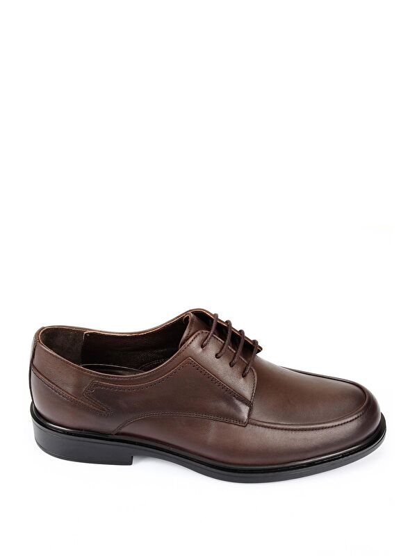 KAHVERENGİ Hakiki Deri Yuvarlak Burun Bağcıklı Erkek Ayakkabı 42176 - Görsel 3