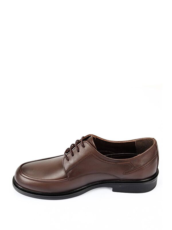 KAHVERENGİ Hakiki Deri Yuvarlak Burun Bağcıklı Erkek Ayakkabı 42176 - Görsel 6