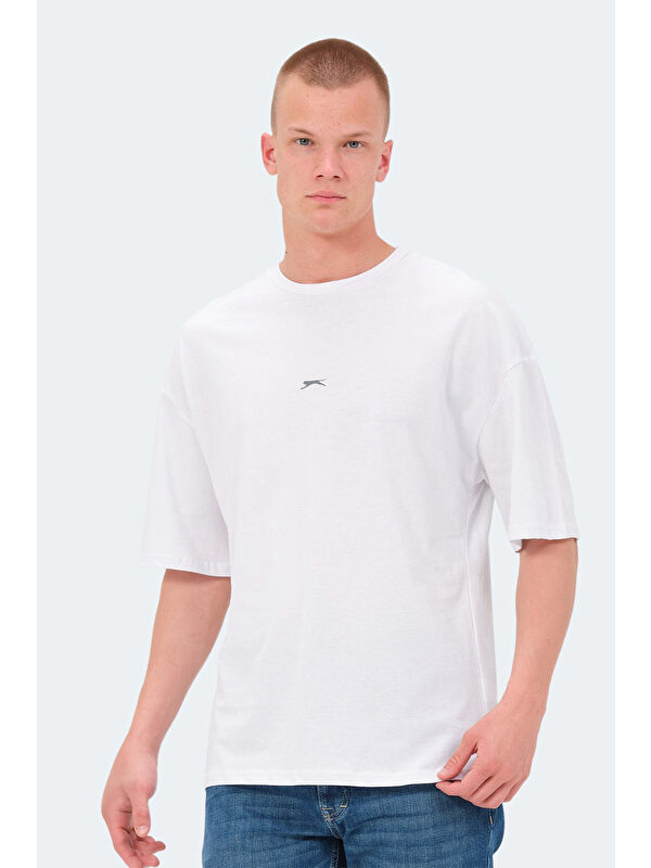 SLAZENGER veNETIA I Erkek %100 Pamuk Tişört Beyaz