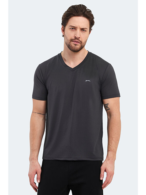 SLAZENGER Erkek Tişört Koyu Gri