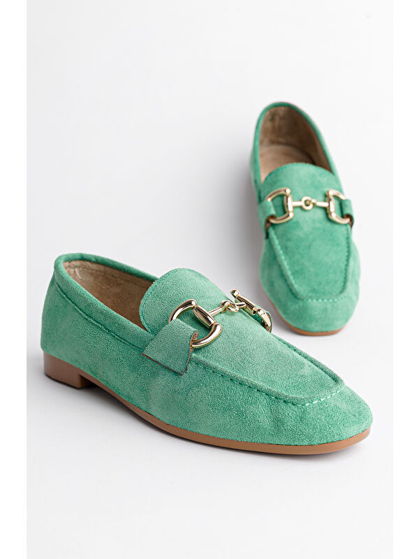 MONA Metal Tokalı Deri Kadın Loafer Günlük Ayakkabı - Görsel 6