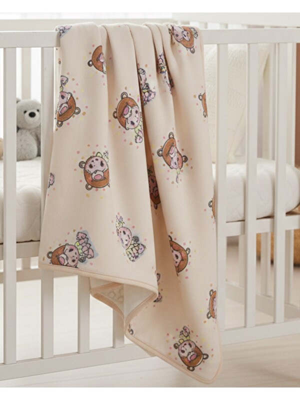 Ege Bebek Bebek Baskılı Polar Bebek Battaniye (En:77cm Boy:87 cm)