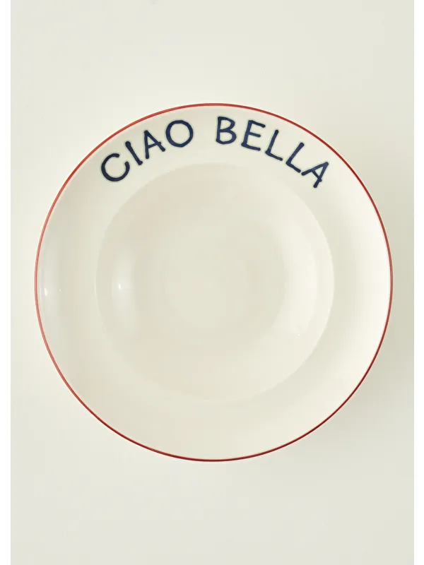 Bella Maison Line Porselen Makarna Tabağı Kırmızı (28 cm)