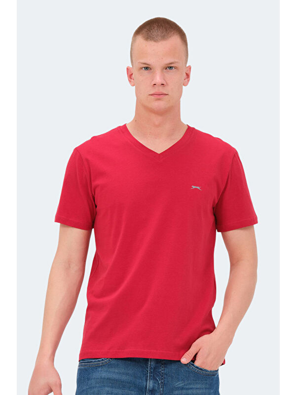 SLAZENGER KAIJA Erkek %100 Pamuk Tişört Kırmızı